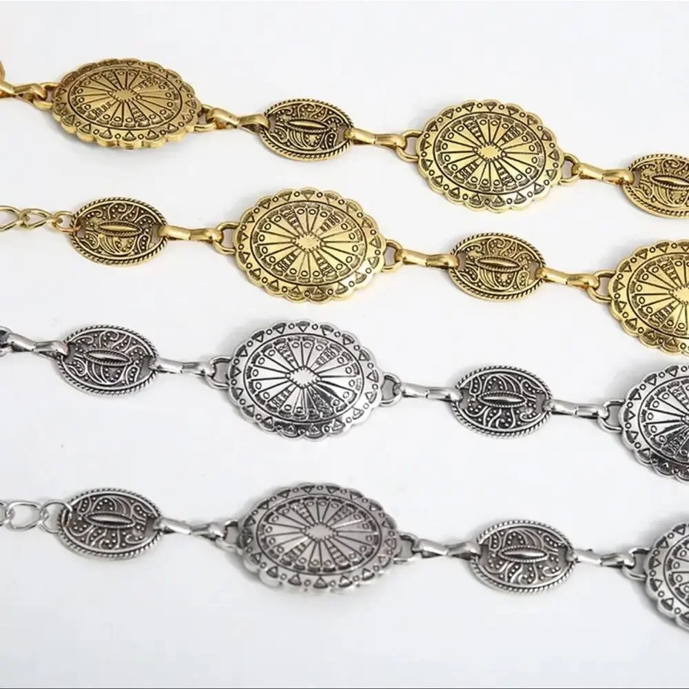 Bohemian Gold Tone Medallion Chain Belt